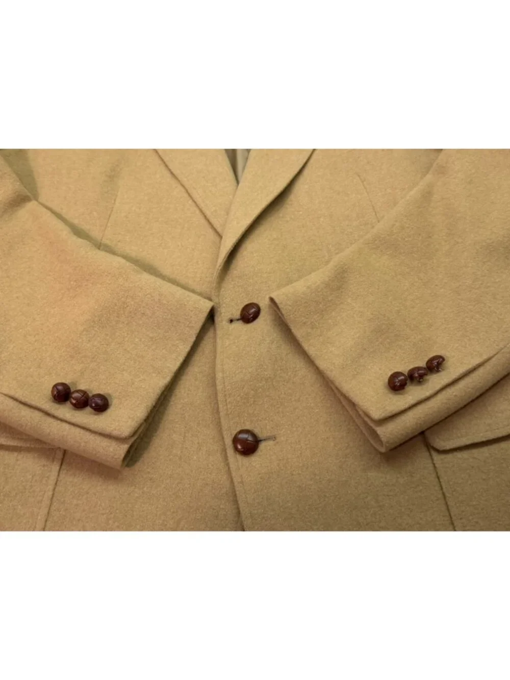 Vintage Mongolian Camel Hair Single Breasted 2-Button Sport Coat Blazer Size 48L